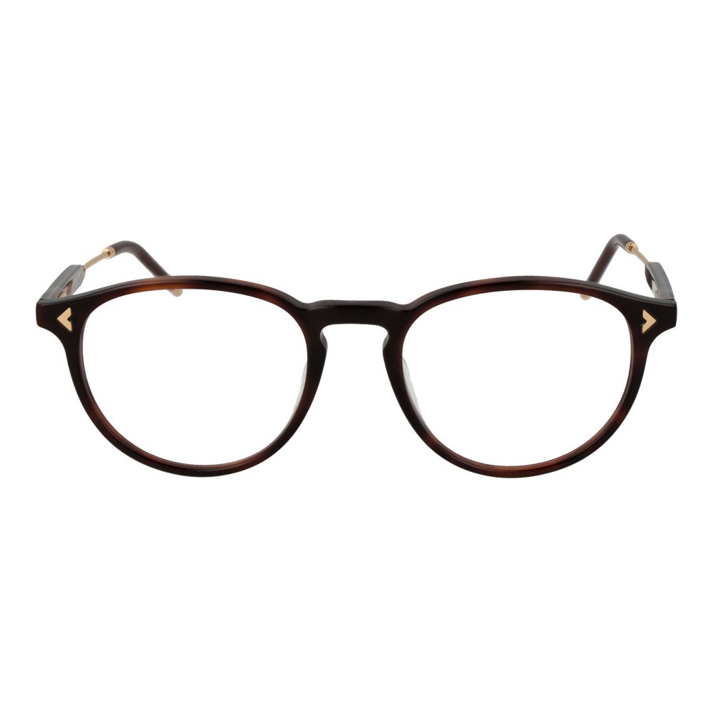 Lozza Brown Unisex Glasses Frame with full-rim cellulose acetate, panto style, and 51-19-140 size, featuring demo lenses.