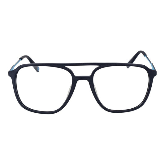 Fila Blue Men Glasses Frame in full-rim aviator style with metal and plastic components, featuring demo lenses and blue frame color.