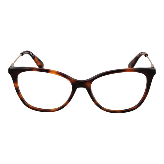 Longchamp Brown Women Glasses Frame, cat eye style full-rim metal frame with demo lenses, size 53-16-140.
