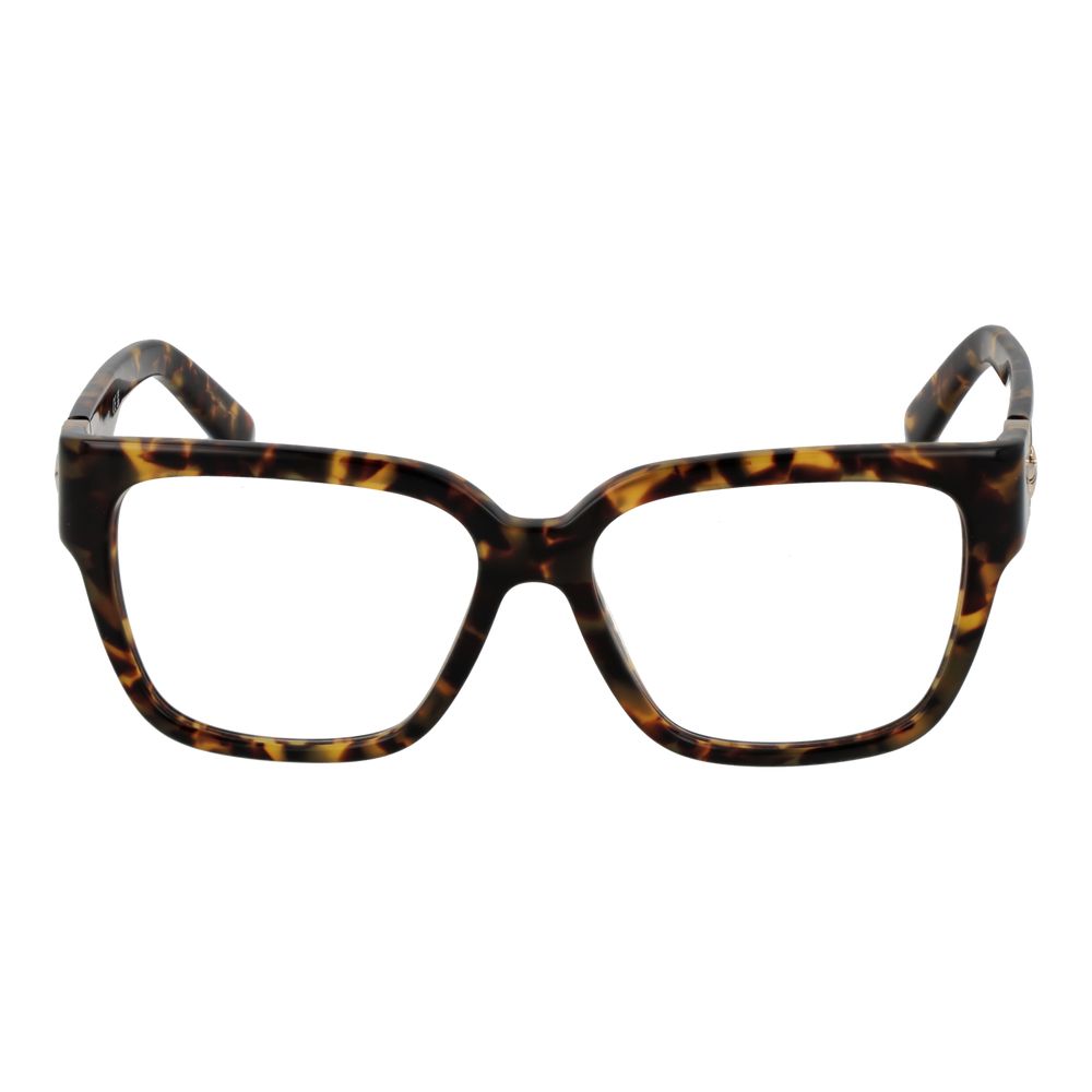 Longchamp Brown Women Glasses Frame in acetate, full-rim square style, demo lenses, 52-14-140 size, branded case included.