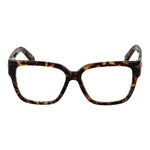 Longchamp Brown Women Glasses Frame in acetate, full-rim square style, demo lenses, 52-14-140 size, branded case included.