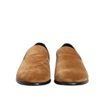 Dolce & Gabbana Brown Suede Slip On Men Loafers Formal Shoes, elegant Italian footwear