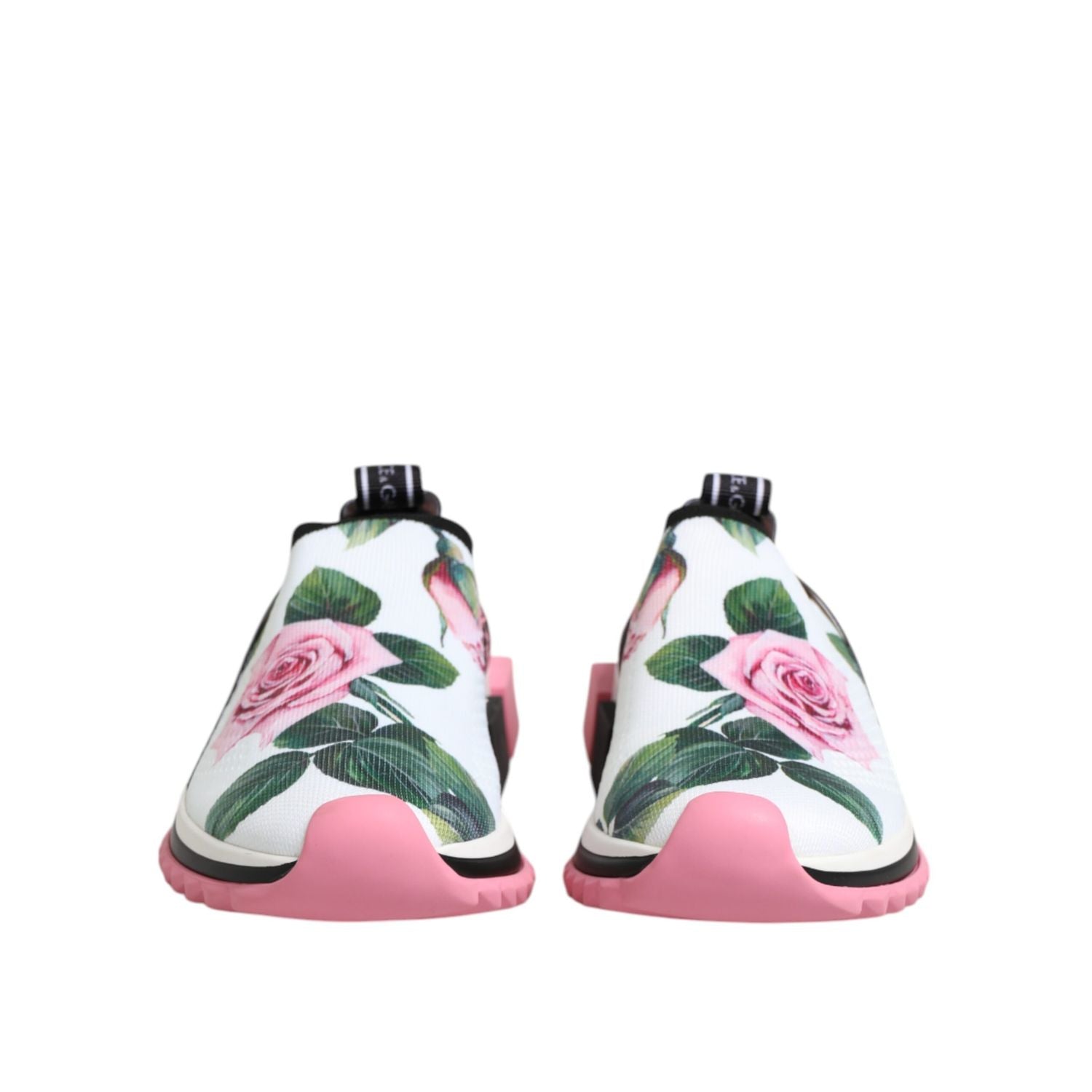 Dolce & Gabbana White Rose Print Sorrento Sneakers Shoes