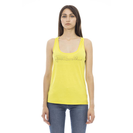 Just Cavalli Yellow Viscose Tank Top
