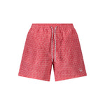 North Sails Red Polyester Swimwear featuring patterned red swim boxers with elastic waist, laces, pockets, and logo detail.