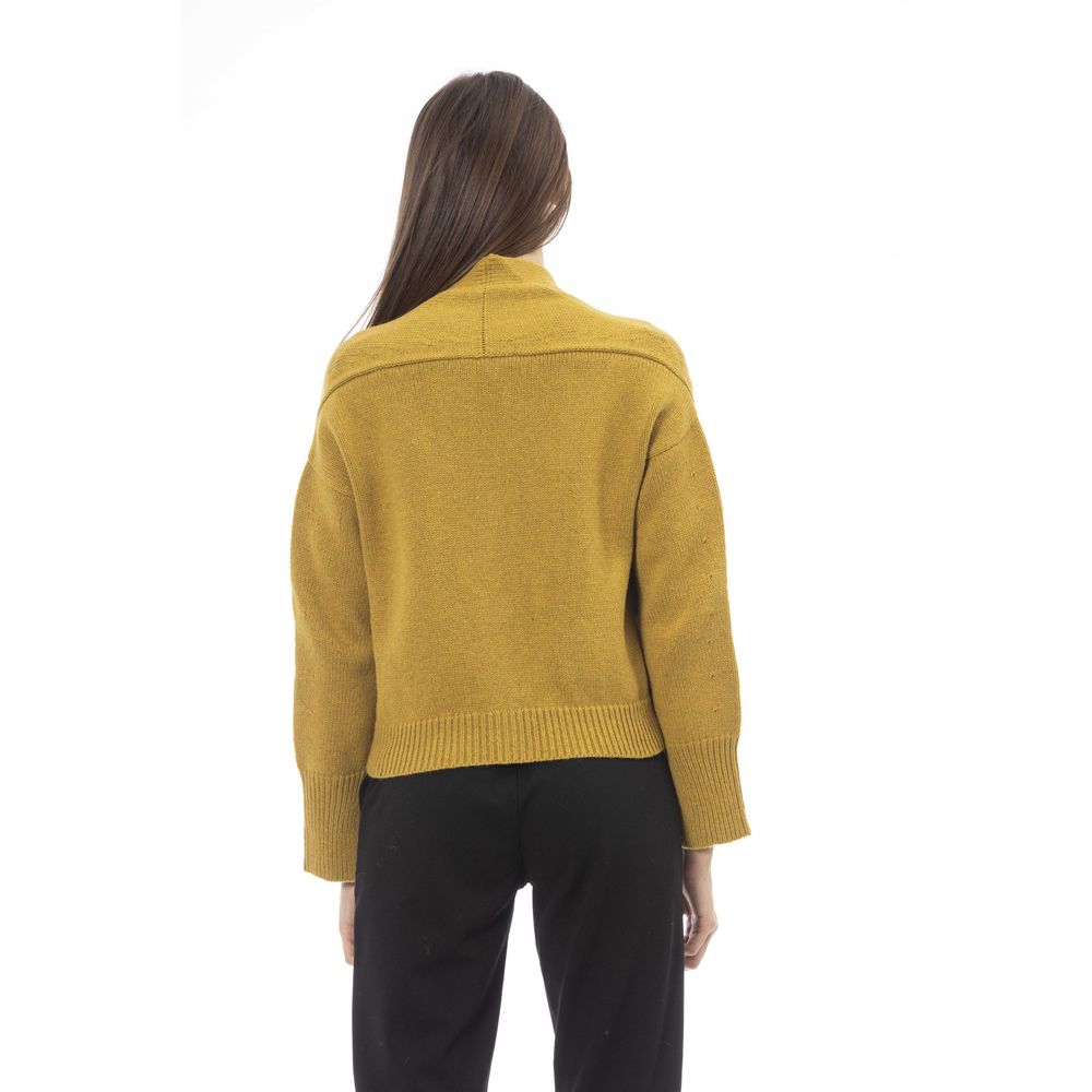 Alpha Studio Yellow Merino Wool Cardigan