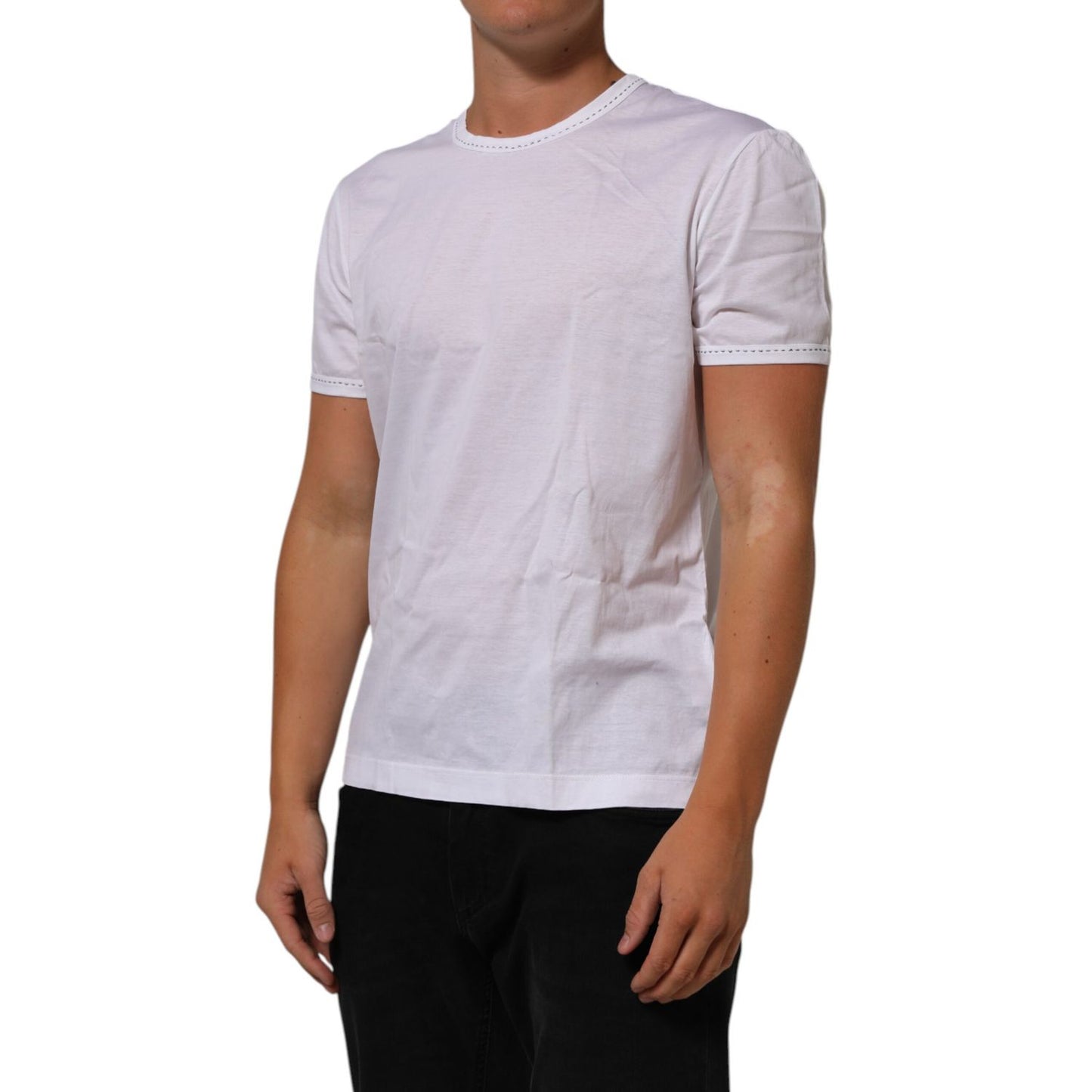 Dolce & Gabbana White Cotton Crew Neck Underwear Tee T-shirt