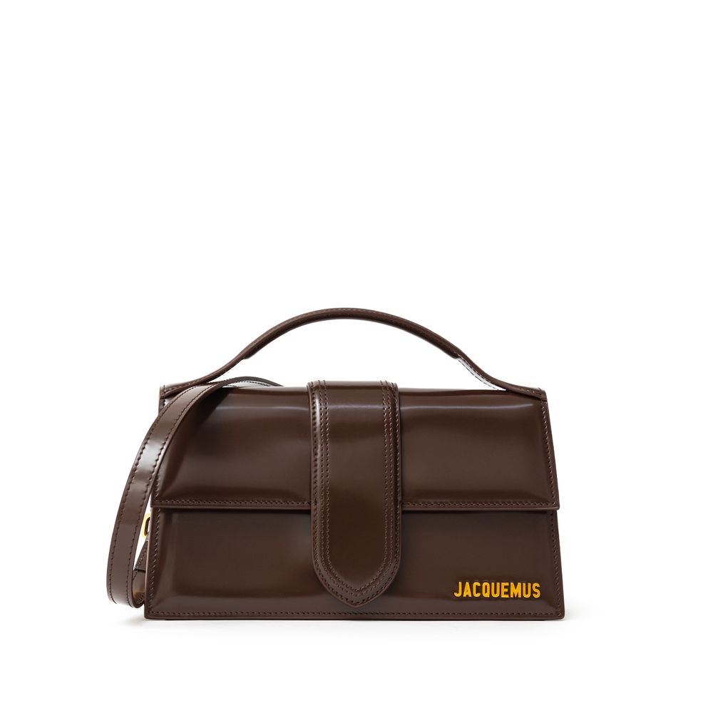 Jacquemus Brown Leather Handbag with top handle and sleek design