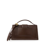 Jacquemus Brown Leather Handbag with sleek design and adjustable strap.