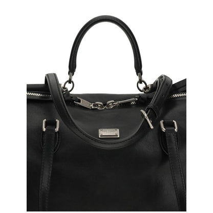 Dolce & Gabbana Black Calf Leather Bos Taurus Shoulder Bag