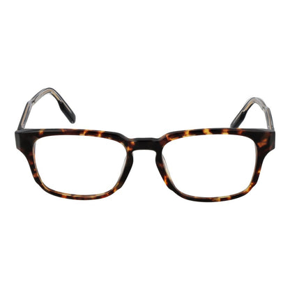Ermenegildo Zegna Brown Acetate Glasses (Frames) full-rim with demo lenses, rectangular style, includes branded case, size 53-18-145.