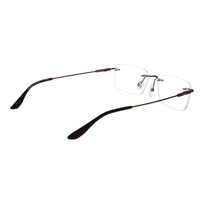 BMW Brown Titanium Glasses (Frames) for men with brown titanium bottom-rim style, demo lenses, and rectangle design.