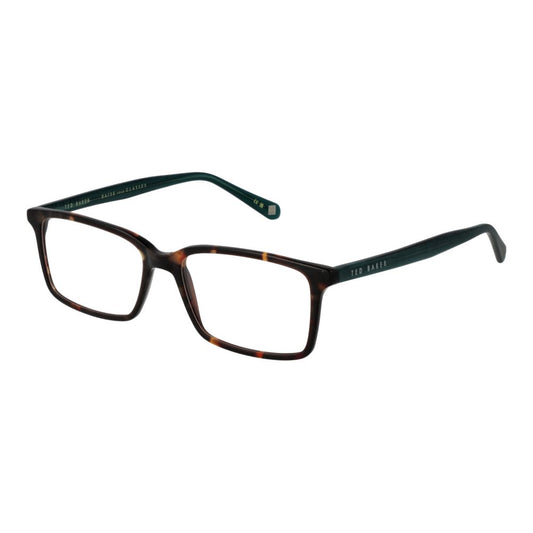 Ted Baker Brown Plastic Glasses (Frames), full-rim rectangle style with branded case, men's eyewear.