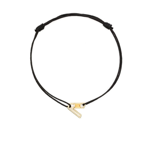 ALIITA BRACCIALI MOD. CBPUHV0016YG09K black cord bracelet with gold charm.