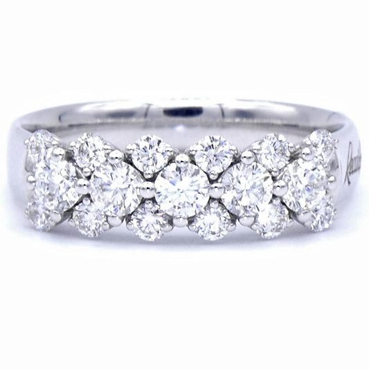 ANELLI RECARLO MOD. R01FM001_093 diamond ring with multiple sparkling stones in a floral pattern set in a white gold band.