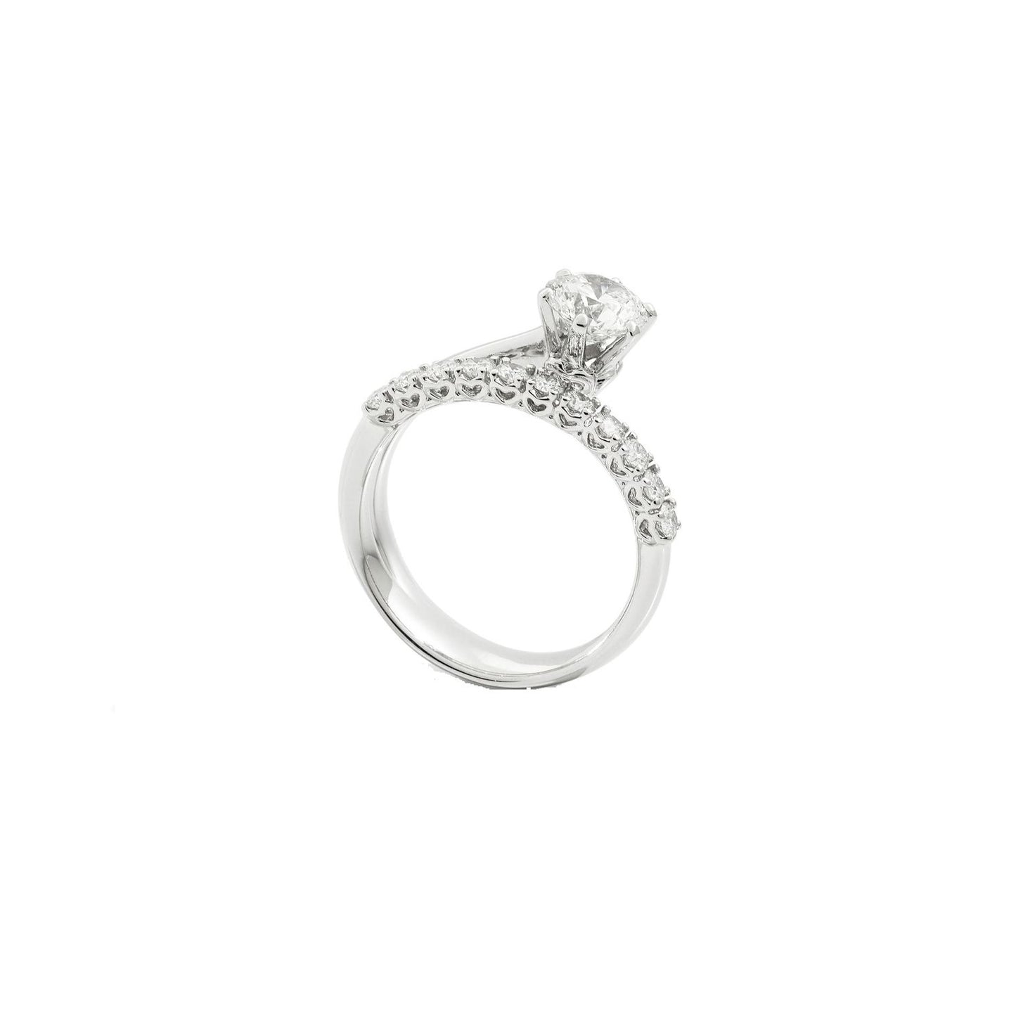 Elegant diamond ring ANELLI RECARLO MOD. R01SF014_048-14 with intricate setting, perfect for engagements or special occasions.