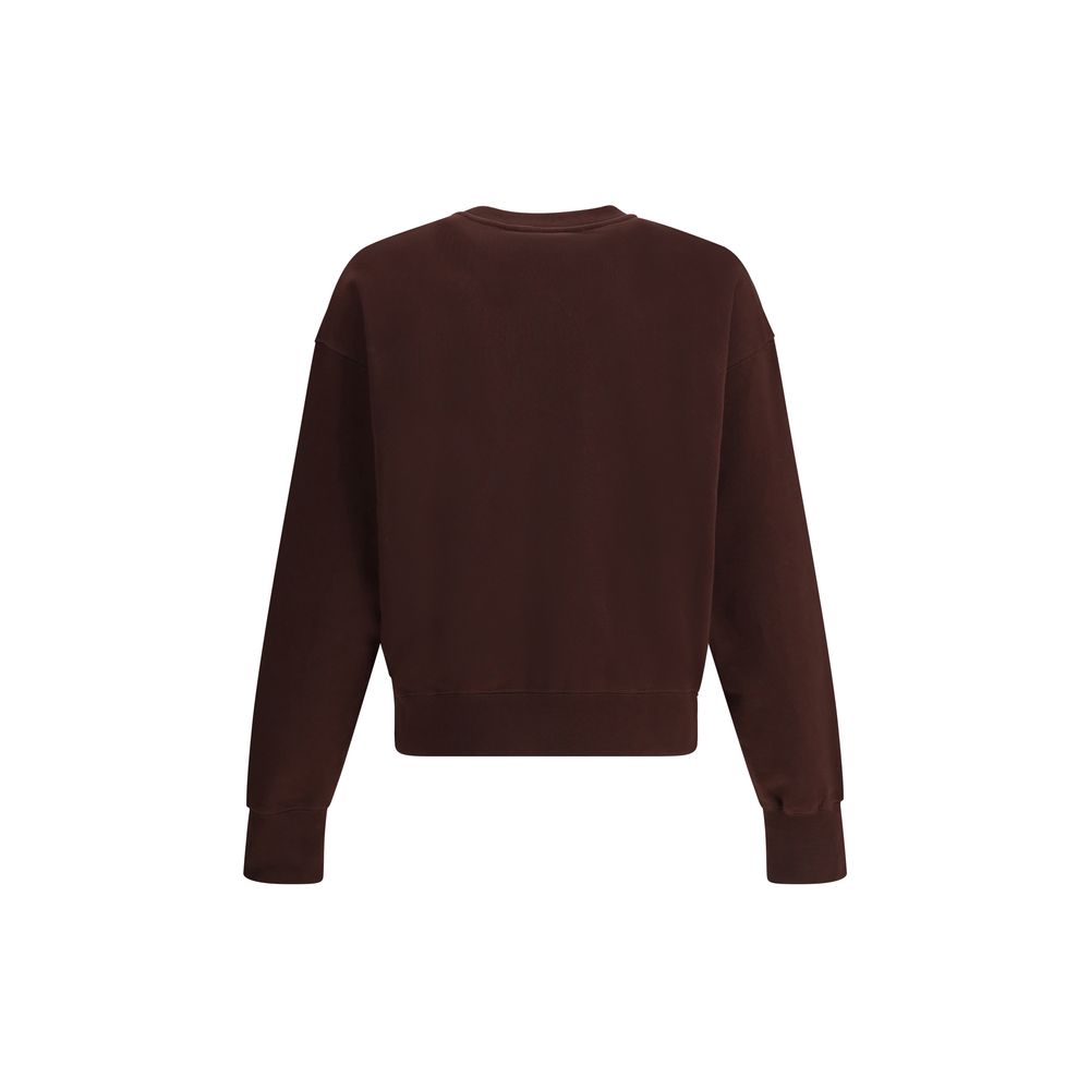 Back view of Alexander McQueen Brown Cotton Sweatshirt featuring crewneck design and tonal logo, ideal for a casual, polished look.