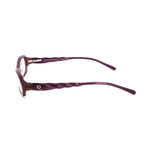 Side view of Alexander McQueen Purple Acetate Frames with twisted temple design, showcasing premium acetate material.