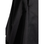 Close-up of Alexander McQueen Skirts Black, showcasing a black satin finish A-line Silk skirt with elegant draping detail.