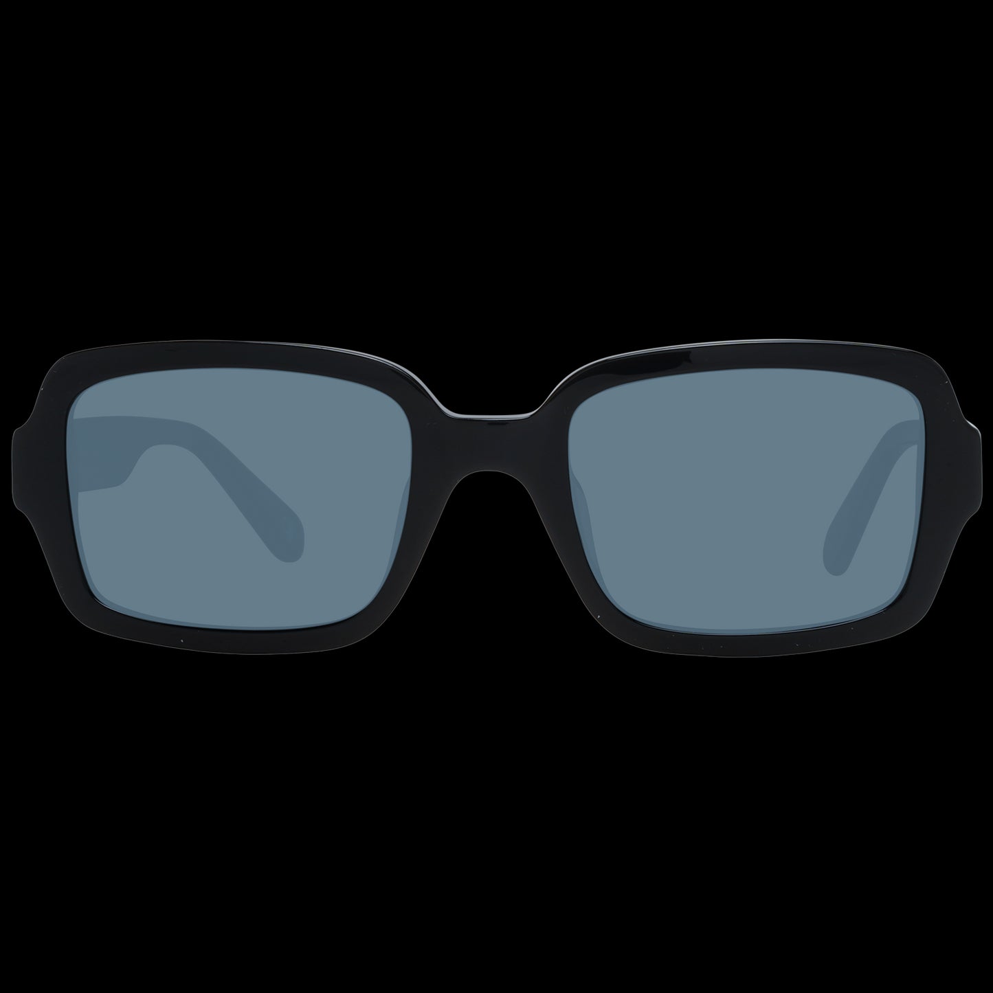 BENETTON MOD. BE5056 52001 gent sunglasses, black frame with dark lenses, front view.