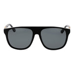 BMW Black Men Sunglass with black acetate frame, grey polarized mirrored lenses, and full-rim aviator style.