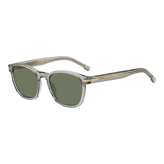 HUGO BOSS MOD. BOSS 1505_S acetate sunglasses for men in gray with green lenses.