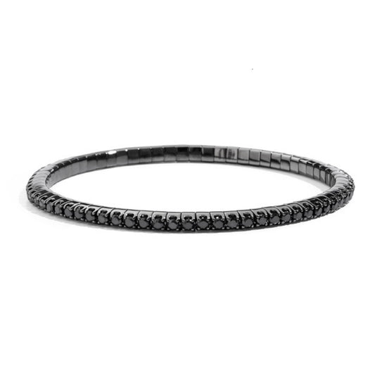 BRACCIALI RECARLO MOD. T83ML002_DK250-L black bracelet on white background