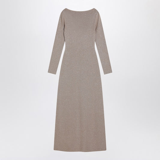 Max Mara Pianoforte Beige dress in viscose and lurex yarn BRACCOCO/R_MAXMP-001_323
