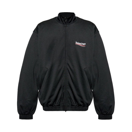 Balenciaga Coats Black blouson jacket with two-way zip and side welt pockets