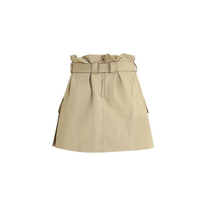 Balmain Beige Cotton Mini Skirt