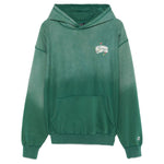 Billionaire Sweaters Green hoodie with logo patch, grass green color, front pouch pocket, long sleeves, ribbed cuffs and hem.