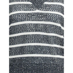 Brunello Cucinelli Striped Vest with V-neckline, ribbed hems, and micro sequin embellishments in a loose weave pattern for AW25 season.