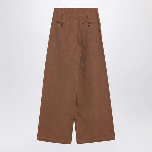 Chloé Brown palazzo pants in cotton CH25APA11365/R_CHLOE-208_108