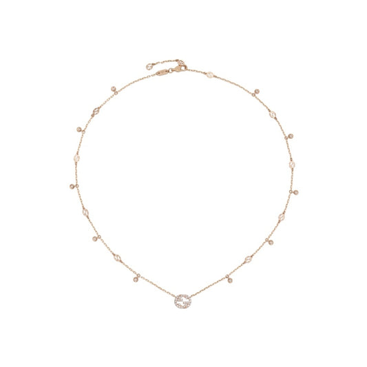 Luxury necklace featuring delicate gold chain with round charm - COLLANE GUCCI MOD. YBB729402001.