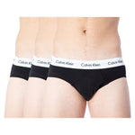 Calvin Klein Underwear Black Cotton Underwear for men featuring a soft cotton blend and logo waistband in a 3-pack set.