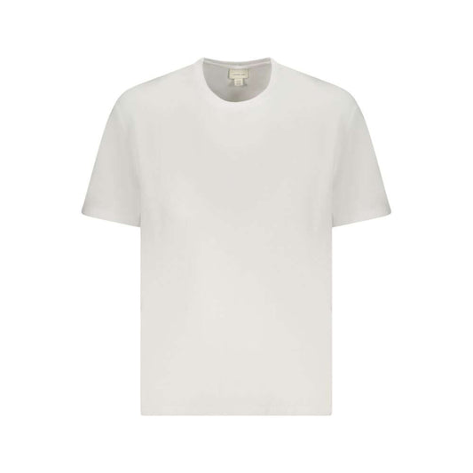 Calvin Klein White Cotton Men T-Shirt - sleek white crew neck, short sleeve, iconic logo, embroidered, perfect for casual sophistication.