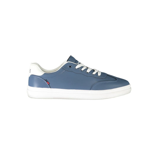 Carrera Blue Polyester Sneaker with laces, contrast details, and logo, stylish sports footwear.