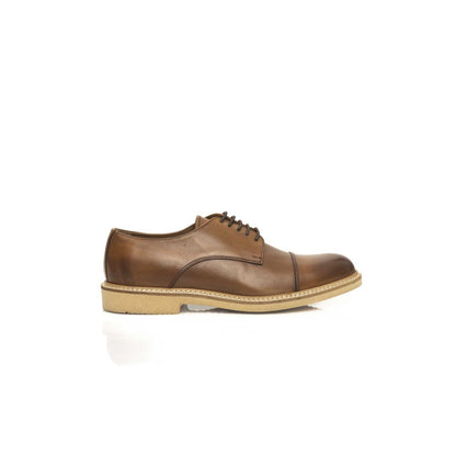 Cerruti 1881 Brown Calfskin Men Derby Shoe