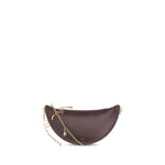 Chloé Icons Shoulder Bag in brown lambskin leather with gold chain and charm details, elegant and versatile cross-body fashion accessory.