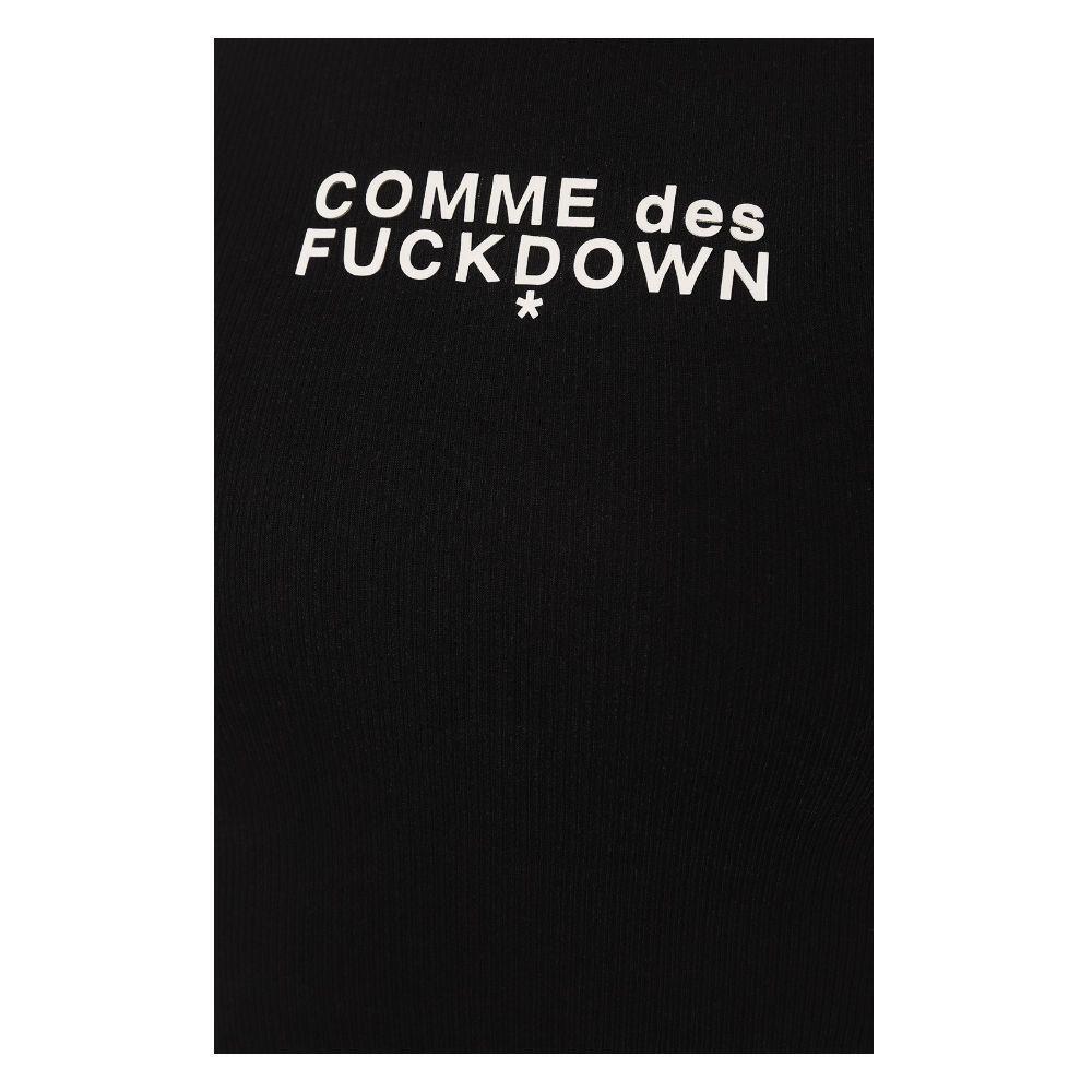 Comme Des Fuckdown Black Cotton Women Cropped Top