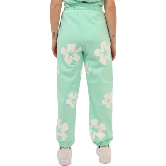 Comme Des Fuckdown Green Cotton Jeans & Pant with all-over prints, elasticated waistband, drawstring, and side pockets.