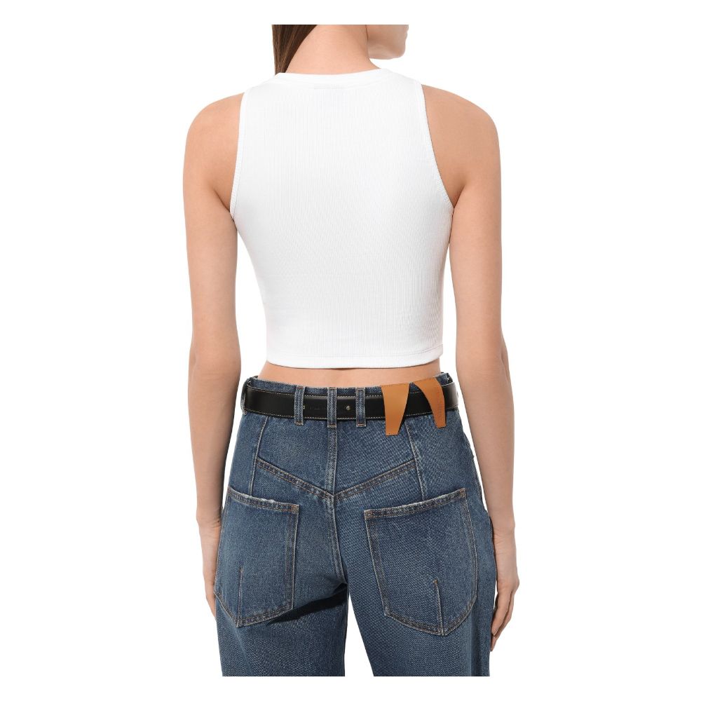 Comme Des Fuckdown White Cotton Women Cropped T-Shirt