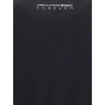 Comme Des Garçons Black Cotton T-Shirt with printed back logo, crew neck, short sleeves, AW25, 100% cotton, regular fit.