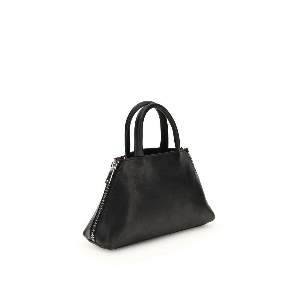 Coperni Black Calf Leather Bos Taurus Shoulder Bag with crinkled finish and detachable strap in a sleek, compact silhouette.