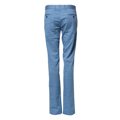 Daniele Alessandrini Blue Cotton Mid Waist Straight Men Denim Jeans