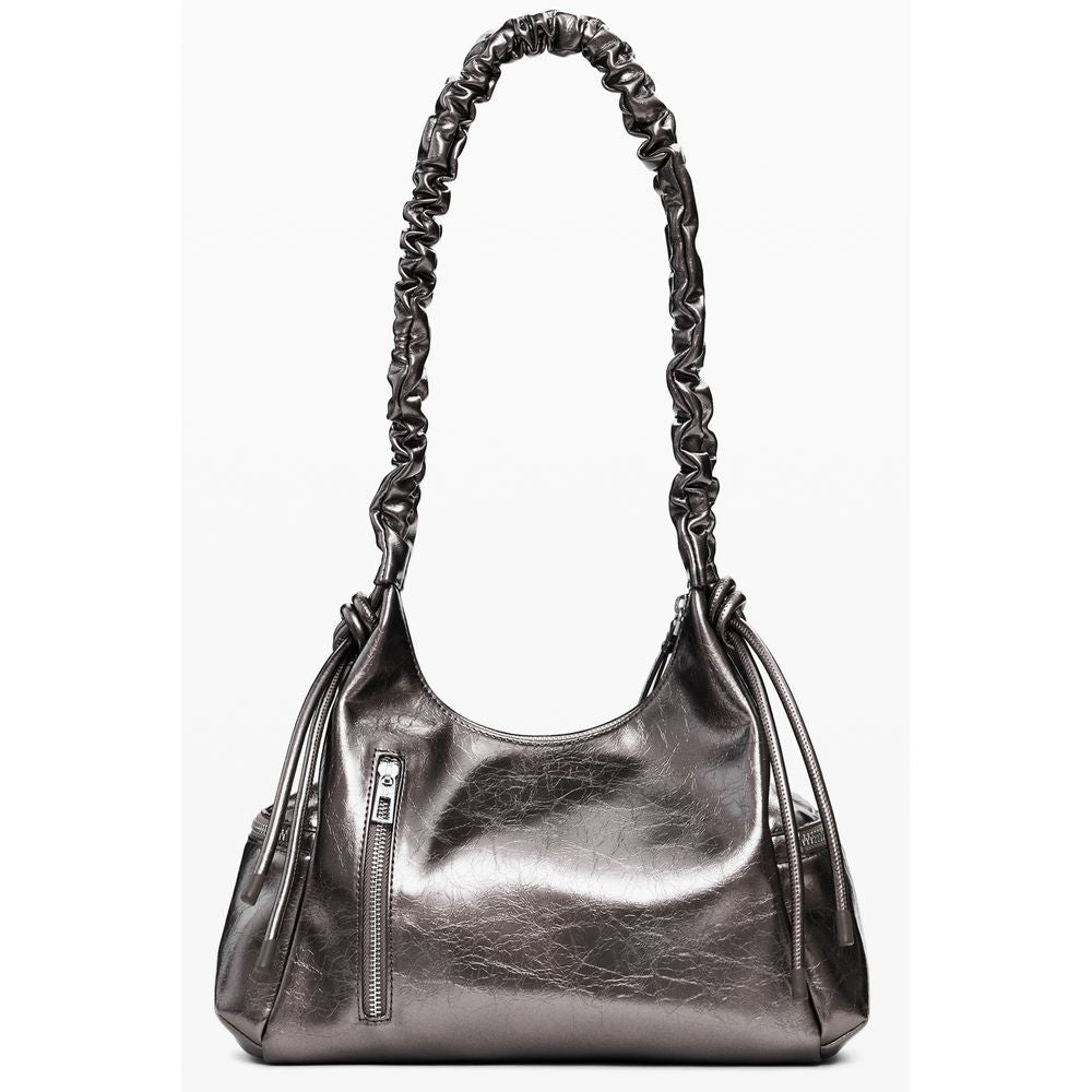 Desigual Bronze Polyethylene Women Handbag with relief print and zip closure