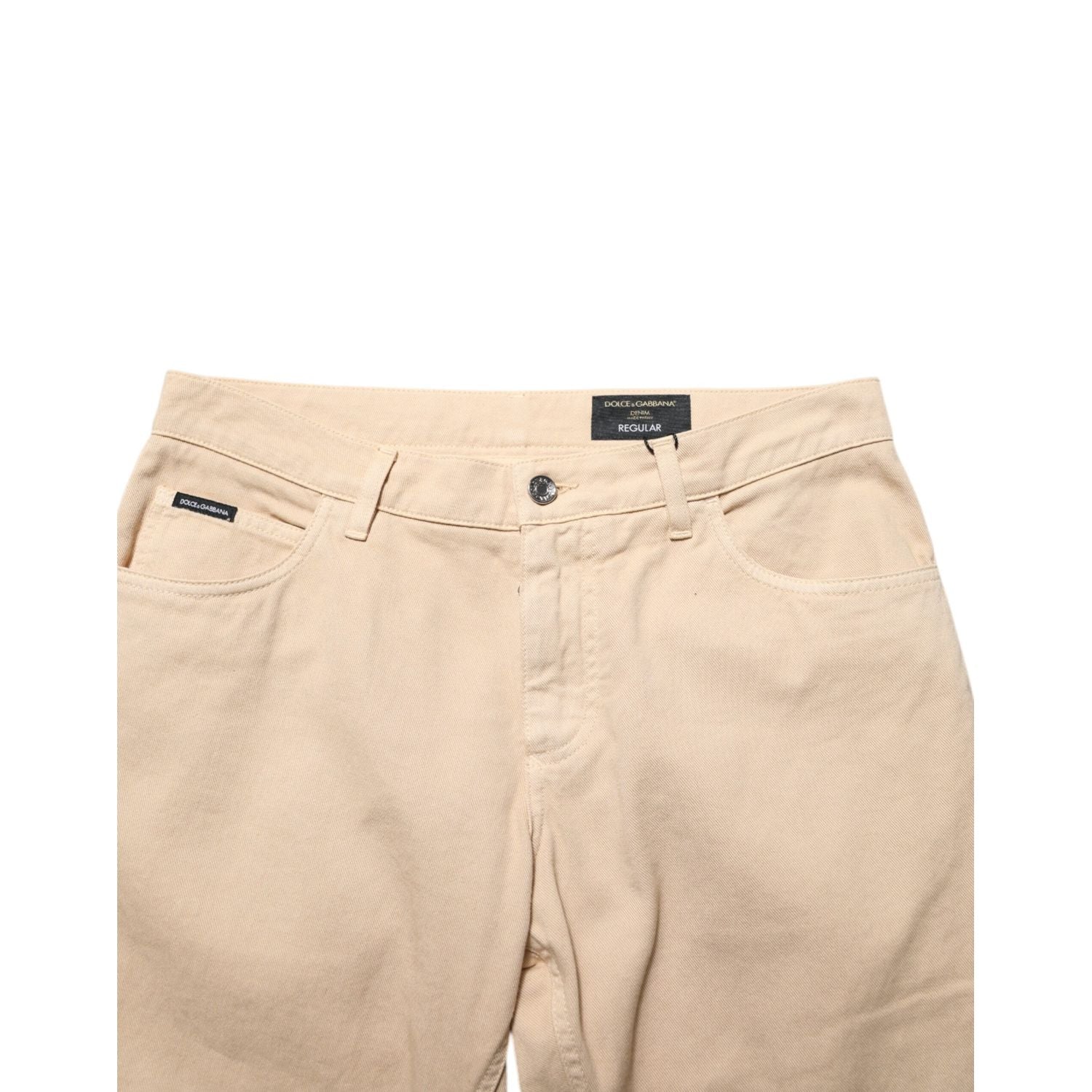 Dolce & Gabbana Beige Cotton Skinny Regular Men Denim Jeans