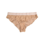 Dolce & Gabbana Beige Lace Nylon High Waist Panty Underwear, high-waist, elegant design, made in Italy, beige lace details.