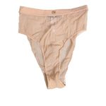 Dolce & Gabbana Beige Sheer Mesh High Waist Panty Underwear, elegant high-waist brief with elastic waistband and DG logo detail.