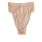 Dolce & Gabbana Beige Sheer Mesh High Waist Panty Underwear with elastic waistband and DG logo detail, elegant and comfortable design.